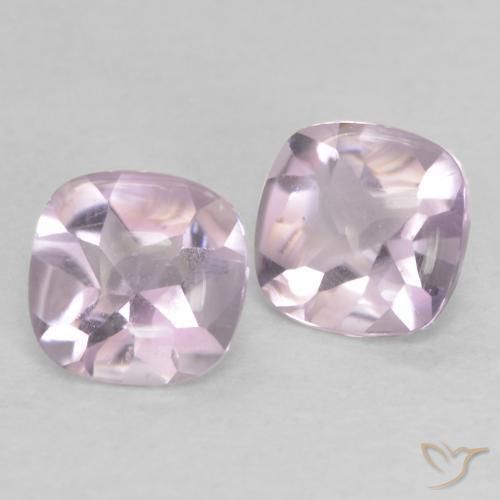 Gemme di Ametista Rosa violaceo Bianco naturale da 1.04 ct, Cuscino, Trasparente
