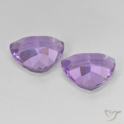 Gemme di Ametista Viola chiaro naturale da 5.31 ct, Taglio trillion, VVS-VS