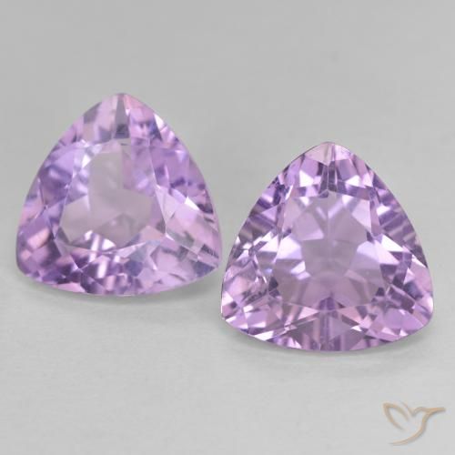 Gemme di Ametista Viola rosa medio naturale da 5.66 ct, Taglio trillion, VVS-VS