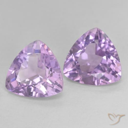 Gemme di Ametista Viola rosa medio naturale da 5.66 ct, Taglio trillion, VVS-VS