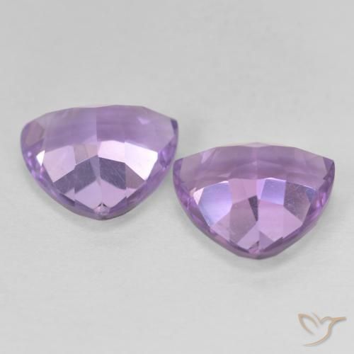 Gemme di Ametista Viola rosa medio naturale da 5.66 ct, Taglio trillion, VVS-VS