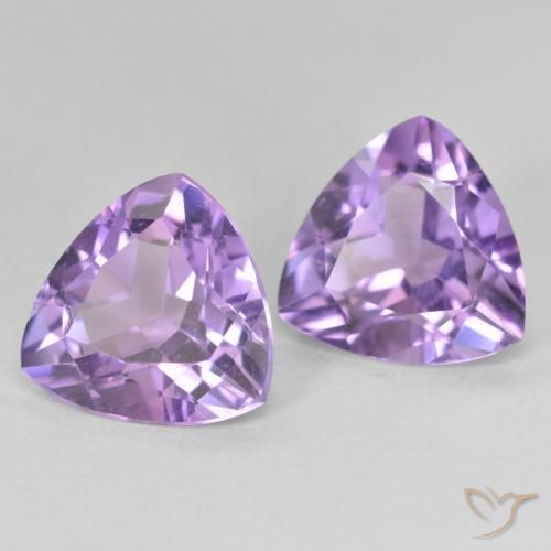 Gemme di Ametista Viola rosa medio naturale da 5.42 ct, Taglio trillion, VVS-VS