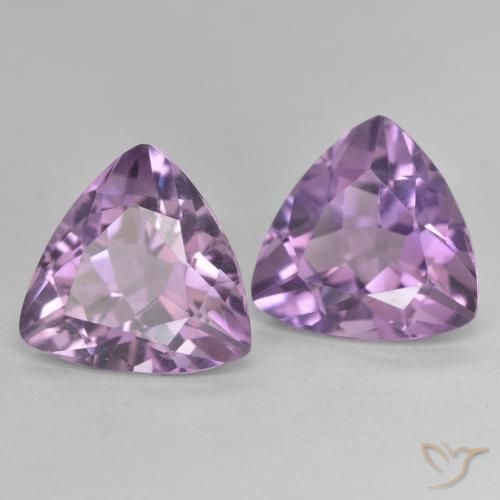 Gemme di Ametista Viola tendente al rosa naturale da 5.47 ct, Taglio trillion, VVS-VS