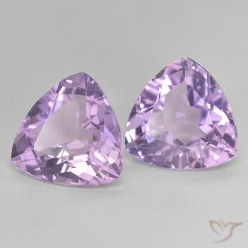 Gemme di Ametista Viola tendente al rosa naturale da 5.55 ct, Taglio trillion, VVS-VS