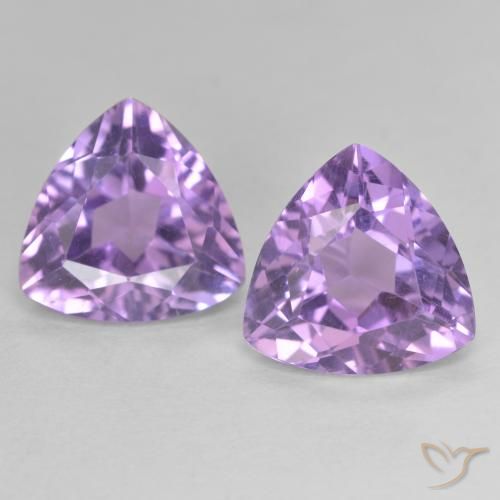 Gemme di Ametista Viola medio naturale da 5.73 ct, Taglio trillion, VVS-VS