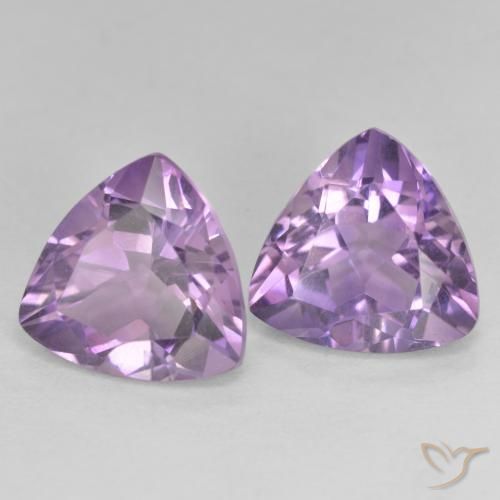 Gemme di Ametista Viola rosa medio naturale da 5.71 ct, Taglio trillion, VVS-VS