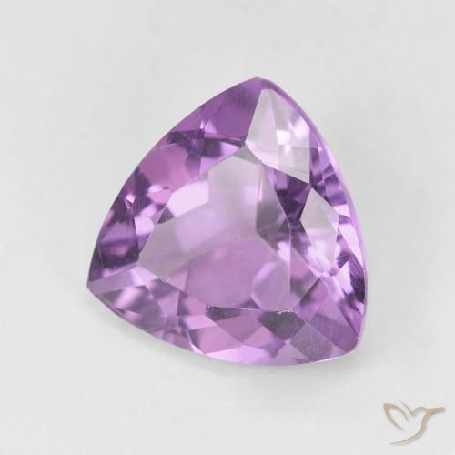 Ametista Viola medio naturale da 2.80 ct, Taglio trillion, VVS-VS