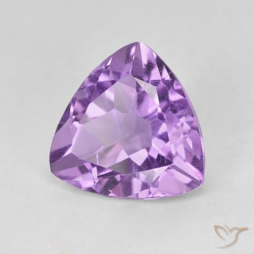 Ametista Viola violaceo medio naturale da 2.89 ct, Taglio trillion, VVS-VS