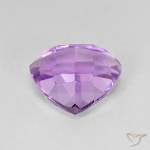 Ametista Viola violaceo medio naturale da 3.01 ct, Taglio trillion, VVS-VS
