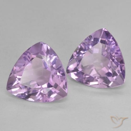Gemme di Ametista Viola rosa medio naturale da 5.78 ct, Taglio trillion, VVS-VS