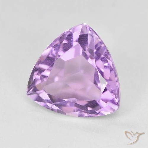 Ametista Viola rosa medio naturale da 3.37 ct, Taglio trillion, VVS-VS