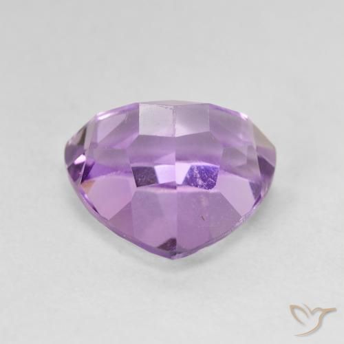 Ametista Viola rosa medio naturale da 3.37 ct, Taglio trillion, VVS-VS