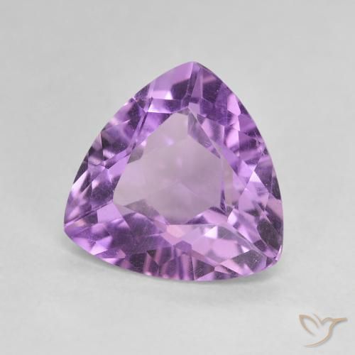 Ametista Viola medio naturale da 2.75 ct, Taglio trillion, VVS-VS