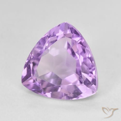 Ametista Viola medio naturale da 3.28 ct, Taglio trillion, VVS-VS