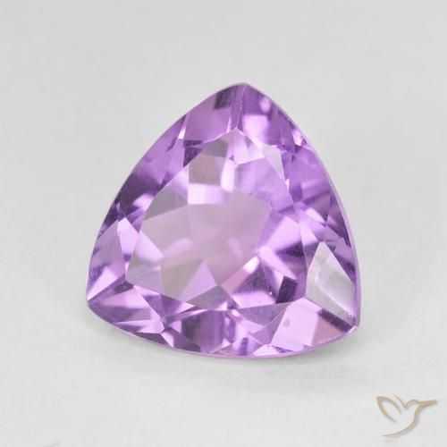Ametista Viola rosa medio naturale da 2.70 ct, Taglio trillion, VVS-VS