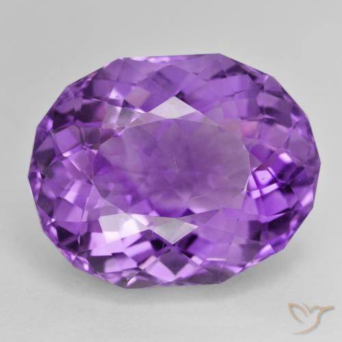 30.90ct Naturale Viola Intenso Ametista, Ovale, VVS