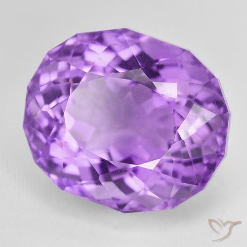 Ametista viola vivido naturale da 24.84 ct, Ovale, VVS-VS