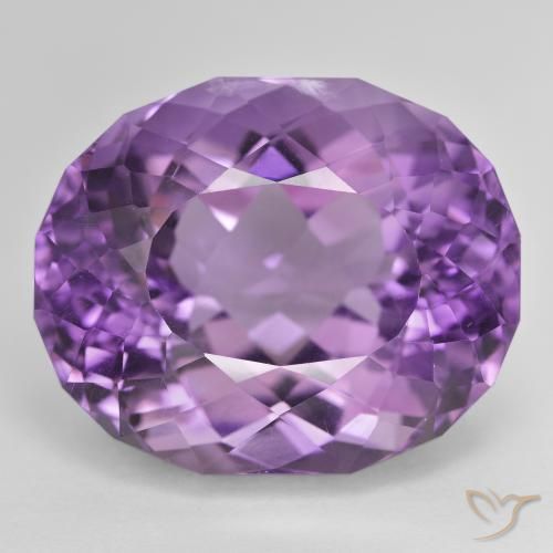 37.96ct Naturale violaceo Ametista, Ovale, VVS-VS