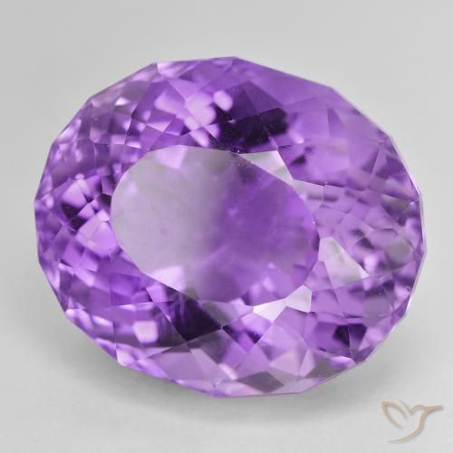 Ametista viola vivido naturale da 33.44 ct, Ovale, VVS-VS