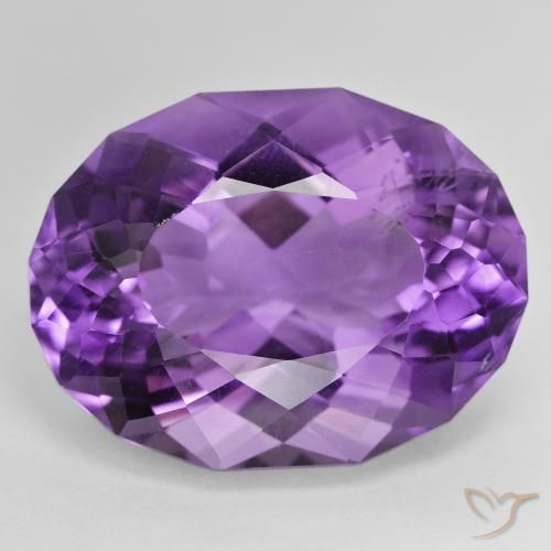 28.28ct Naturale viola vivido Ametista, Ovale, VVS-VS