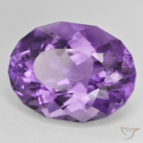 Ametista viola vivido naturale da 28.28 ct, Ovale, VVS-VS
