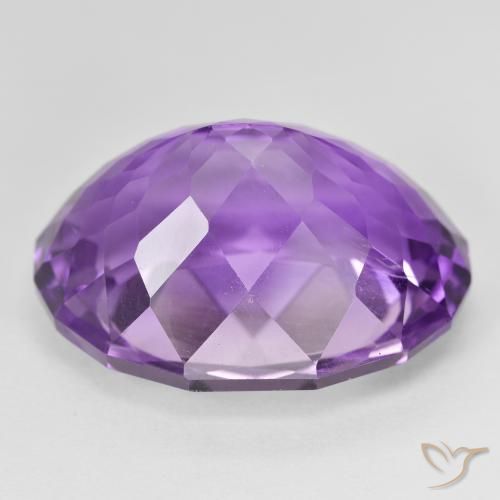 Ametista viola vivido naturale da 28.28 ct, Ovale, VVS-VS