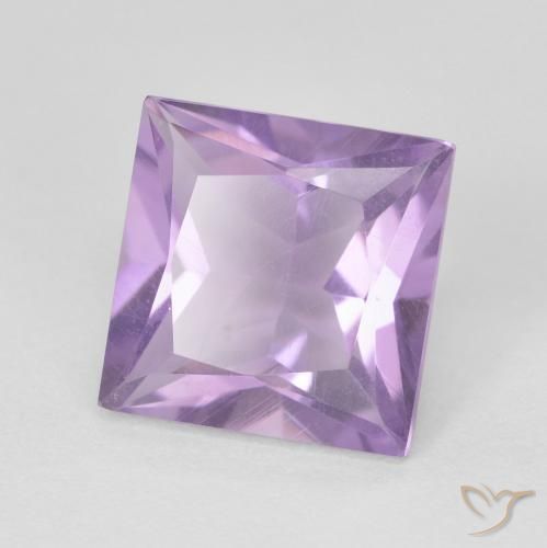 Ametista Viola rosato chiaro naturale da 2.35 ct, Quadrato, VVS