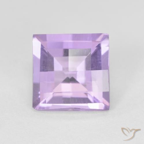 Ametista Viola rosato chiaro naturale da 1.38 ct, Quadrato, VVS-VS