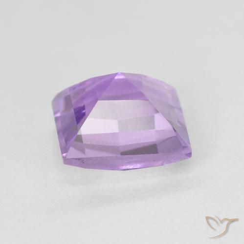 Ametista Viola rosato chiaro naturale da 1.38 ct, Quadrato, VVS-VS