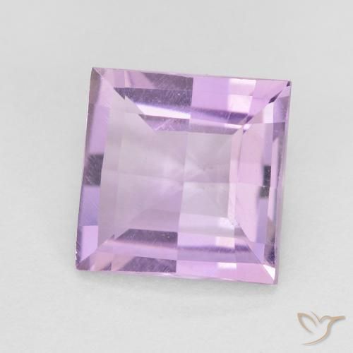 Ametista Viola rosato chiaro naturale da 1.71 ct, Quadrato, VVS
