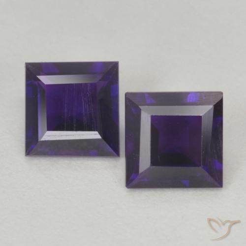 0.86ctw Naturale Viola scuro Ametista, Quadrato, VS