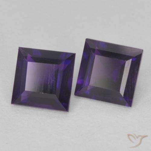 Gemme di Ametista Viola scuro naturale da 0.86 ct, Quadrato, VS