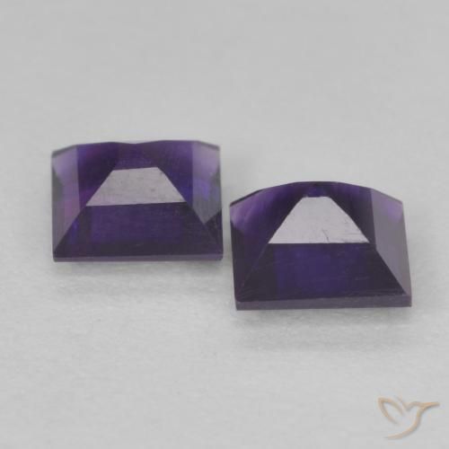 Gemme di Ametista Viola scuro naturale da 0.86 ct, Quadrato, VS