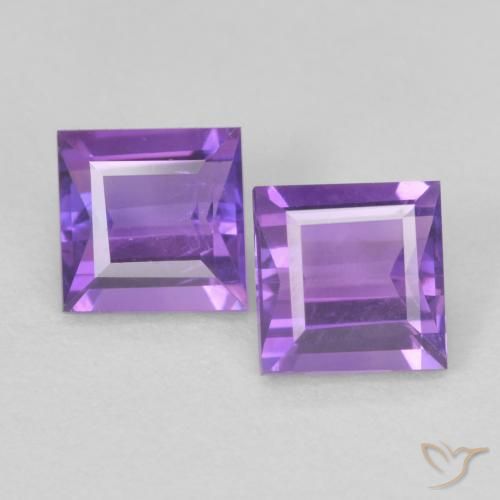 0.85ctw Naturale Viola Intenso Ametista, Quadrato, VS
