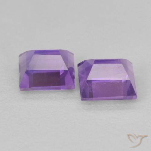 Gemme di Ametista Viola Intenso naturale da 0.85 ct, Quadrato, VS