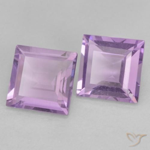 Gemme di Ametista Viola rosato chiaro naturale da 0.94 ct, Quadrato, VVS