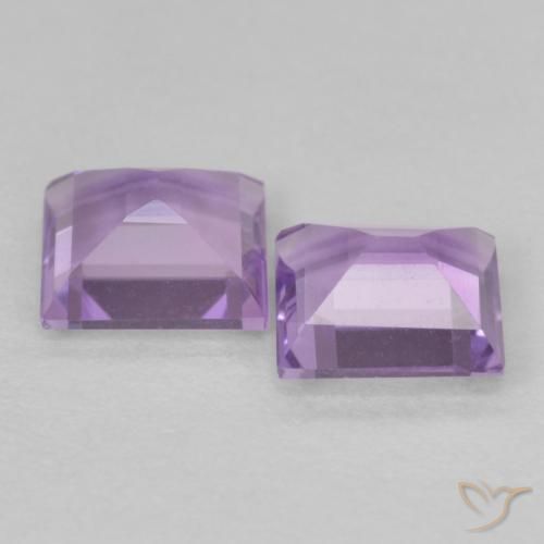 Gemme di Ametista Viola rosato chiaro naturale da 0.94 ct, Quadrato, VVS