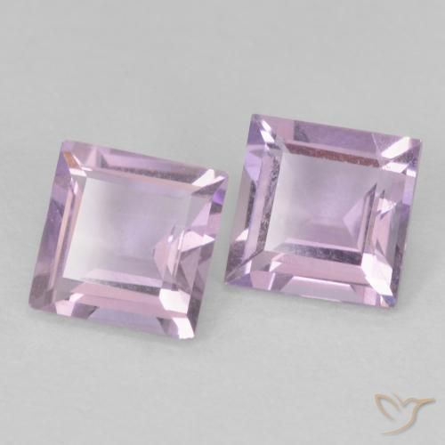 Gemme di Ametista Viola rosato chiaro naturale da 1.05 ct, Quadrato, VS