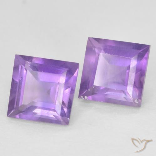 Gemme di Ametista Viola Intenso naturale da 0.94 ct, Quadrato, VS