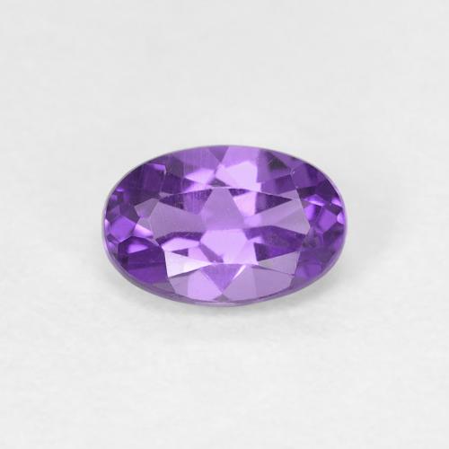 Ametista Viola scuro naturale da 0.44 ct, Taglio ovale, VVS-VS