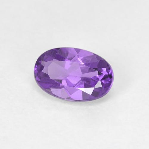 Ametista Viola scuro naturale da 0.44 ct, Taglio ovale, VVS-VS