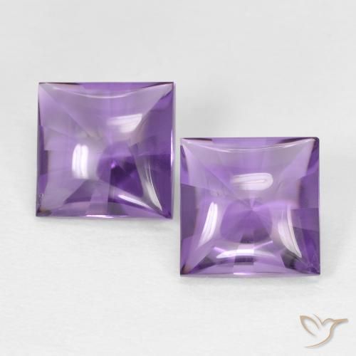 4.38ctw Naturale Medium Light-Violet Ametista, Quadrato, Trasparente