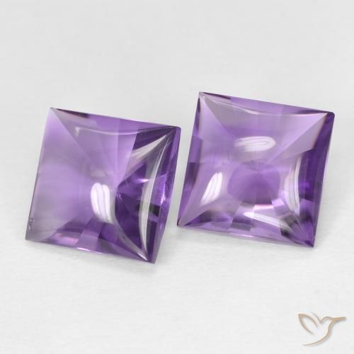Gemme di Ametista Medium Light-Violet naturale da 4.38 ct, Quadrato, Trasparente