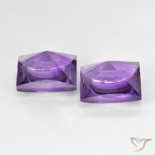 Gemme di Ametista Medium Light-Violet naturale da 4.38 ct, Quadrato, Trasparente