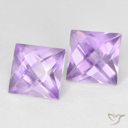 Gemme di Ametista Viola medio naturale da 2.49 ct, Quadrato, VVS-VS