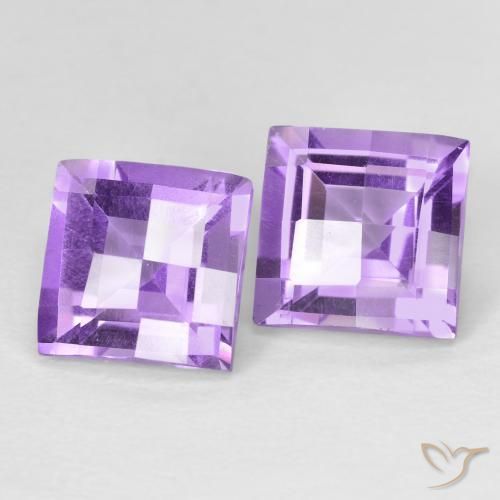 Gemme di Ametista Viola medio naturale da 3.56 ct, Quadrato, VVS-VS