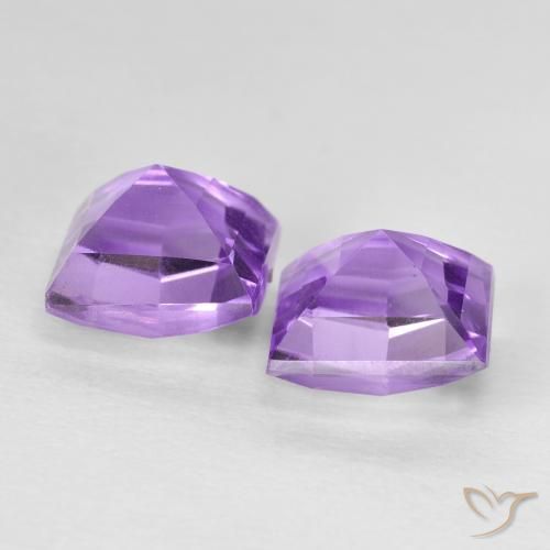 Gemme di Ametista Viola medio naturale da 3.56 ct, Quadrato, VVS-VS