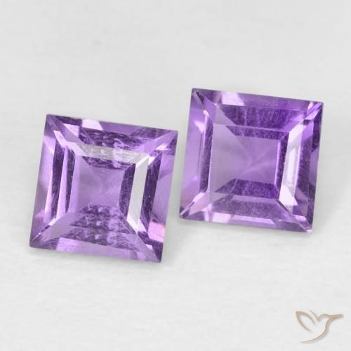 Gemme di Ametista Medium Dark-Violet naturale da 0.87 ct, Quadrato, VVS-VS