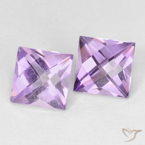 Gemme di Ametista Viola tendente al rosa naturale da 2.48 ct, Quadrato, VVS-VS