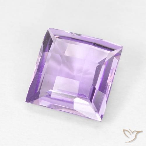 Ametista Viola rosato chiaro naturale da 1.56 ct, Quadrato, VVS-VS
